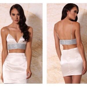 NWOT MESHKI Ilona Dimond Bralette in Nude Size M